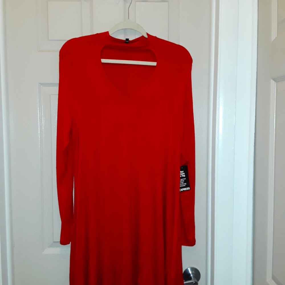 Express Long Sleeve Keyhole Front Dress